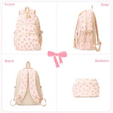 jingyuKJ Coquette Bow Backpack - Cute Kawaii Backpack Set Aesthetic Daypack Coquette Rucksack (A01 Bow Pink)