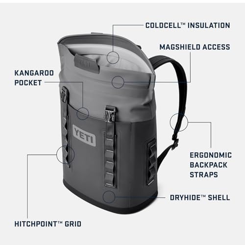 YETI Hopper M12 Backpack Soft Sided Cooler with MagShield Access, Cape Taupe