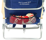 Tommy Bahama 5-Position Classic Lay Flat Folding Backpack Beach Chair, Polyester, Navy