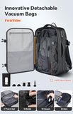 FIROVIAN Vacuum Backpack Travel, 70L Expandable Carry On Backpack With Compression System, 2 Detachable TPU Vacuum Bags, TSA Lock, Water-Resistant, Fits 16" Laptop for Business & Travel