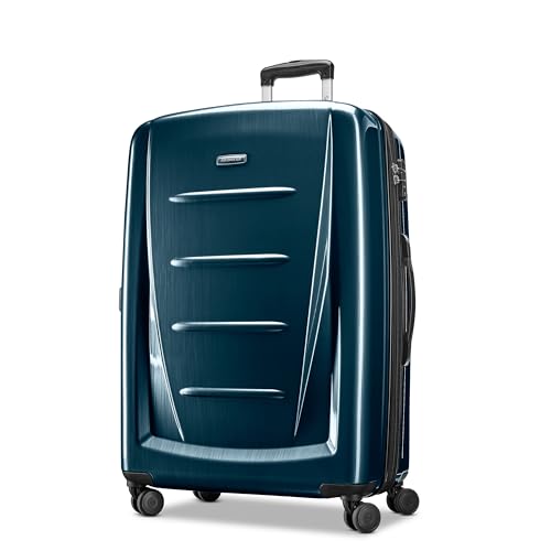 Samsonite Winfield 2 Hardside Expandable Luggage with Spinner Wheels, Teal, Checked-Large 28-Inch