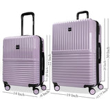 World Traveler Dejuno Tonal 2-Piece Polycarbonate Lightweight Hardside Expandable Spinner Luggage Set with TSA Lock - Lavender (20 & 28)
