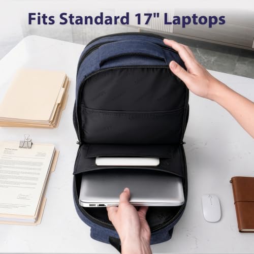 MATEIN Work Bookbag for Men, 17 In Large Laptop Travel Carry On Backpack