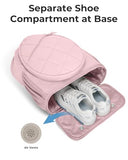 ecosmile Drawstring Backpack Sports Gym Bag, Puffer Tennis Racket Bag with Shoe Compartment & Wet Pocket Pickleball Badminton Bag for Women (Pink)