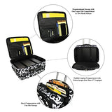 World Traveler Rolling 17-Inch Laptop Briefcase Computer Case - Black Trim Damask
