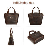 S-ZONE Genuine Leather Satchel Bags for Women Crossbody Tote Top-Handle Handbags Shoulder Purse Medium