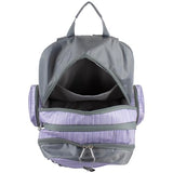 Eastsport Extra Large Backpack Expandable Oversized For Travel Hiking Work Camping Sports Outdoors With Drawstring Bag 18x13.5x9.5 Mochila De Viaje Lilac Stripes