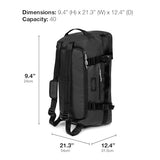 Eastpak Duffel Pack S – 40L Convertible Duffel Bag with Backpack Straps, Cabin-Size Travel Design, Weatherproof Finish & Gear Loops, Tarp Black