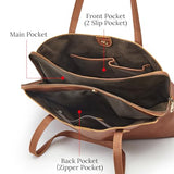 S-ZONE Leather Tote Bag for Women Large Capacity Work Shoulder Handbags Purses