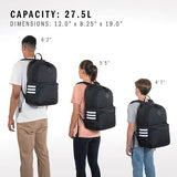 adidas Classic 3-Stripe Backpack for Laptop, School and Travel, 28L