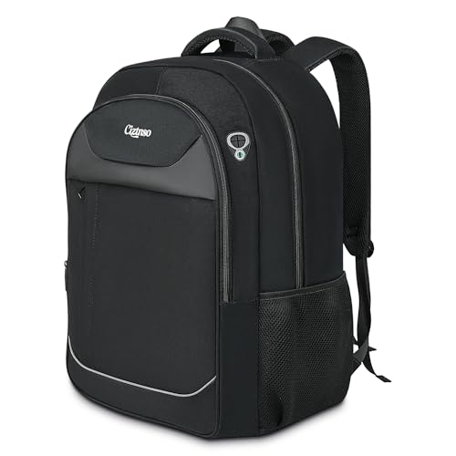 Ciztnso Travel Backpack, Anti Theft Durable Men Laptop Backpack with USB Port & organizer, Water Resistant Computer Bookbag,Carry on Luggage for Men Fits 15.6 Inch Tablet - Black