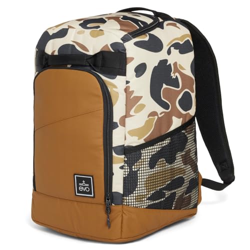 evo 50L Boot Pack - 600D Recycled PET Ripstop, Tarpaulin Lined, Padded Shoulder Harness, Top Helmet Pocket, Waterproof Backpack for Ski and Snowboard Gear