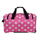 Rockland Rolling Duffel Bag, Pink Dot, 22"