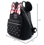 Loungefly Disney Minnie Mouse Bow Faux Leather Womens Double Strap Shoulder Bag Purse