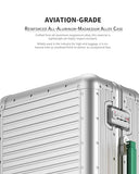 Varyleap All Aluminum Carry On Luggage 22x14x9 Airline Approved, Zipperless Aluminum Suitcase, Hard Shell Carry On Luggage with TSA Lock, Spare Wheels. (Silver, 20inch)
