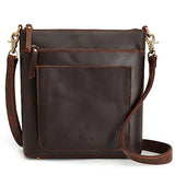 S-ZONE Leather Crossbody Bag for Women Vintage Cross Body Bags Shoulder Purse Ladies Medium Handbag with Multi Pockets