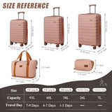 Cosbarn Luggage Sets 5 Piece Suitcases with Wheels, Suitcase Sets ABS Hard Case Luggage with TSA Lock Durable Carry-on Luggage with Spinner Wheels Travel Suitcase for Men Women