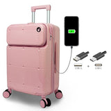 World Traveler Dejuno Smart 20-Inch Carry-On Luggage with USB Ports - Pink