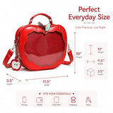 GoldSuccess Red Ita Bag Green Apple Purse Backpack–Kawaii Crossbody Pin Display,Cute Anime Cosplay/Convention/School