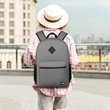 17 Inch School Backpack,Unisex Classic Bookbag Teens Schoolbag with USB Port for High School College Office Work Travel