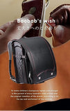 Baobab's wish Ransel Randoseru Backpack Semi-automatic satchel Japanese school bag for girls and boys PU leather bab-rng28 (Black)
