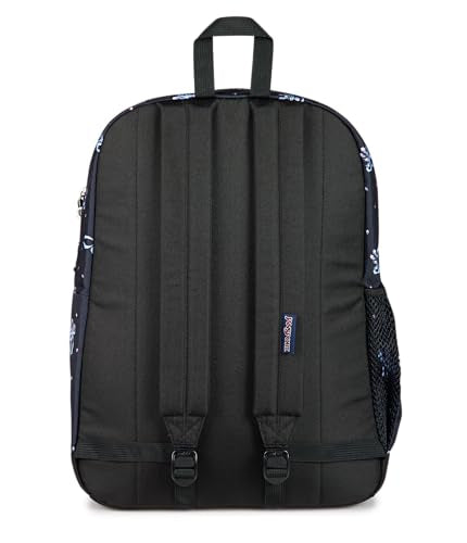 JanSport Cross Town Plus Backpack - Large Main Compartment, Side Water Bottle Pocket, 15-Inch Padded Laptop Sleeve - Pastel Petals - Black