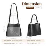 S-ZONE Leather Crossbody Bags for Women Shoulder Bag Multi Compartments Bucket Purses