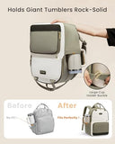 LOVEVOOK Laptop Backpack for Women with Giant Tumbler Holder Pocket, 15.6 inch Travel Work Backpack Purse for Teacher Nurse, Waterproof College Book Bag Cute Casual Daypack, Beige-Nude