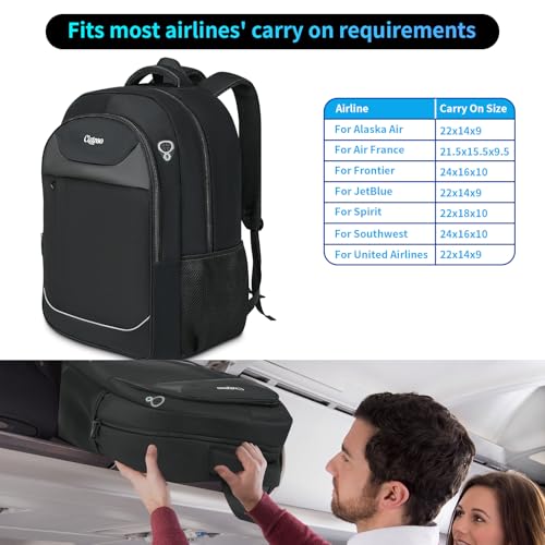 Ciztnso Travel Backpack, Anti Theft Durable Men Laptop Backpack with USB Port & organizer, Water Resistant Computer Bookbag,Carry on Luggage for Men Fits 15.6 Inch Tablet - Black