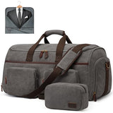 S-ZONE Garment Bag for Travel Carry on Duffle Bag for Men Travel Convertible Suit Bags Carry on Luggage Hanging Suitcase Travel Bag with Toiletry Bag, Gray, 50l, Travel Garment Bag