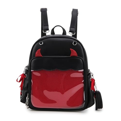 fancybag Ita Backpack Pin Display Multi-Purpose Women Backpack with Insert Gothic Design Cosplay Halloween Enamel Pins Shoulder Bag Punk Black Handbag