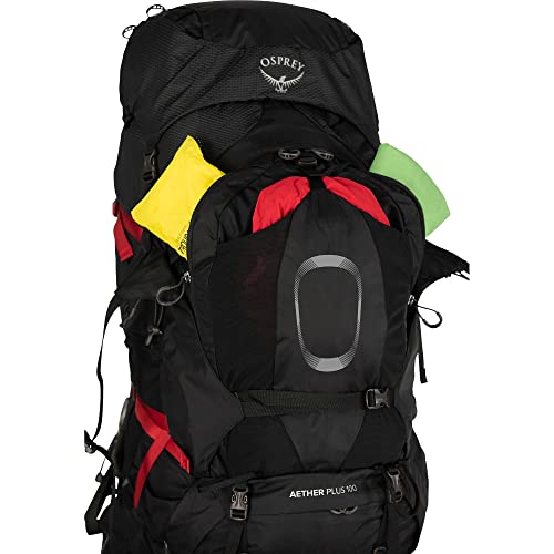Osprey Aether Plus 100L Men's Backpacking Backpack, Black, L/XL | Osprey Backpacks