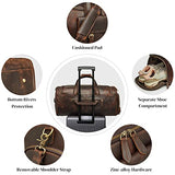S-ZONE Genuine Leather Travel Duffle Bags for Men Women Carry On Garment Weekender Bags(Dark Brown)
