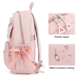 RTGNEI Girls High Middle School Backpack with Bows for Kids Kawaii Coquette Bookbag 5-12