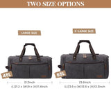 S-ZONE Canvas Duffel Bag for Travel 65L Weekender Overnight Travel Bags with Shoes Compartment for Men