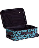 Rockland Jungle Softside Upright Luggage Set, Blue Leopard, 4-Piece Set (14/29/24/28)