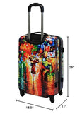 Dejuno Women's 3-Piece Lightweight Hardside Spinner Upright Luggage Set, Parisian Nights