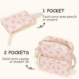 Cute Coquette Bow Backpack for Girls 3 Piece Set Laptop Daypack
