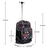 Tilami Rolling Backpack 18 inch Wheeled Backpack School College Student Travel Trip Boys and Girls