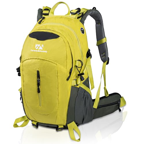 Farmer&Donkey Hiking Backpack, 40L Waterproof Camping Backpack with Packable Back Panel & Rain Cover, Men Women Rucking Backpacking Backpack Outdoor Sport Lightweight Travel Daypack for