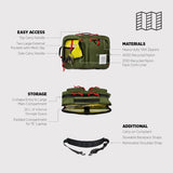 Topo Designs Global Briefcase - Bold Daily Carry Bag, Commute + Travel Pack, Personal Item Compliant, Laptop Sleeve, Removable Adjustable Shoulder Strap, Stowable Backpack Straps (Stone Blue/Forest)