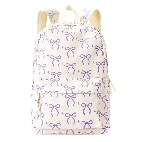 BACH AND BOUJEE Cute Bow School Backpack for Teen Girls Women Purple Bow Backpack Aesthetic School Bookbag for College Travel Office | Backpacks4Less
