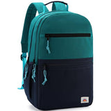 VASCHY School Backpack, Lightweight Classic Cute Aesthetic Bookbag Daypack for Teen Boys Traveling/Gym/Middle School Navy Green