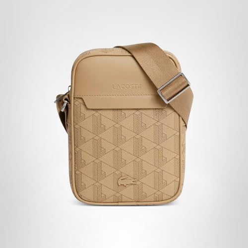 Lacoste Men's The Blend Satchel, Mono Viennois Otter, One Size