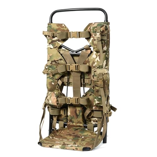 MT Tactical Load-Bearing Rucksack Frame – Heavy-Duty External Frame, 200 lbs Capacity, Universal Fit for Rucksacks, Foldable Cargo Shelf, Ripstop Nylon