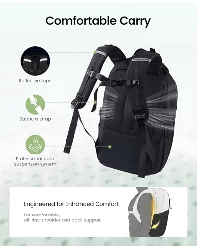 back support laptop backpack LOVEVOOK Everyday Laptop Backpack for Women & Men With Giant Tumbler Holder,15.6 Inch Classic Travel Work College Teacher Carry on Backpack Purse,Waterproof Computer laptop Bag Hiking Backpack,Black
