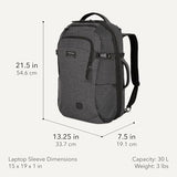 SwissGear Hybrid 45L Travel Backpack, Fits 17 inch Laptop, Men's and Women's, Heather Grey
