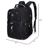 SHRRADOO Extra Large 50L Travel Laptop Backpack with combination lock, College High School Backpack Airline Approved Business Work Bag Fits 17 Inch Computer for Men Women