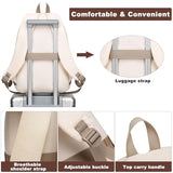 FIUAIE School Backpack for Teen Girls Bookbag: Cute 15.6 Inch Backpacks for Kids Middle High School BookBags Durable Laptop BackPack for Women Student Casual Daypack for Travel Khaki Beige