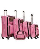 Rockland 5-Piece Softside Spinner Wheel Luggage Set, Pink, 5-Piece Set (14/29/24/28/32)